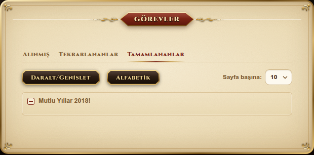Görevler penceresi