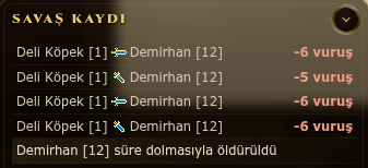 Savaş kaydı paneli